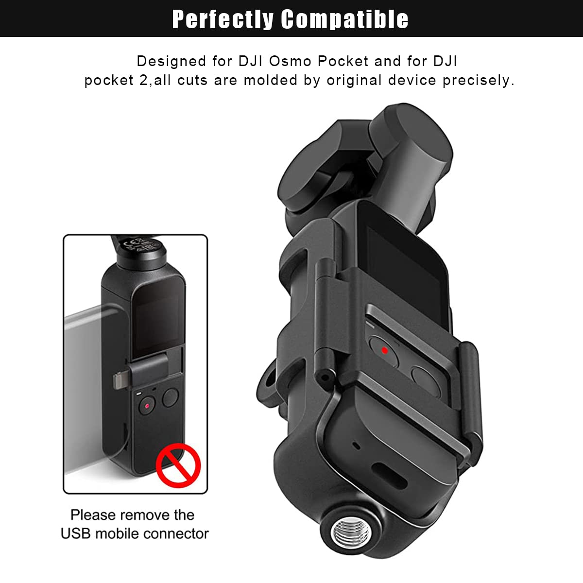 ZORBES DJI Osmo Pocket Accessories Anti-Scratch Cover Mount Stand Bracket for DJI Osmo Pocket for DJI Pocket 2,Action Camera Mount Bracket - Black ZORBES DJI Osmo Pocket Accessories Anti-Scratch Cover Mount Stand Bracket for DJI Osmo Pocket for DJI Pocket 2,Action Camera Mount Bracket - Black